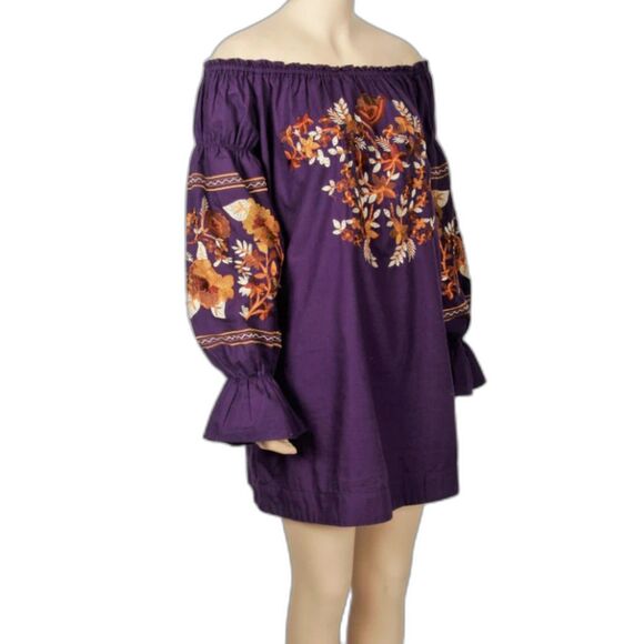 Free People Women's Fleur De Jour Cotton Embroidered Mini Dress, Size XS - NWT - Picture 8 of 8